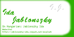 ida jablonszky business card